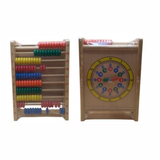Ábaco de Madera + Reloj Análogo